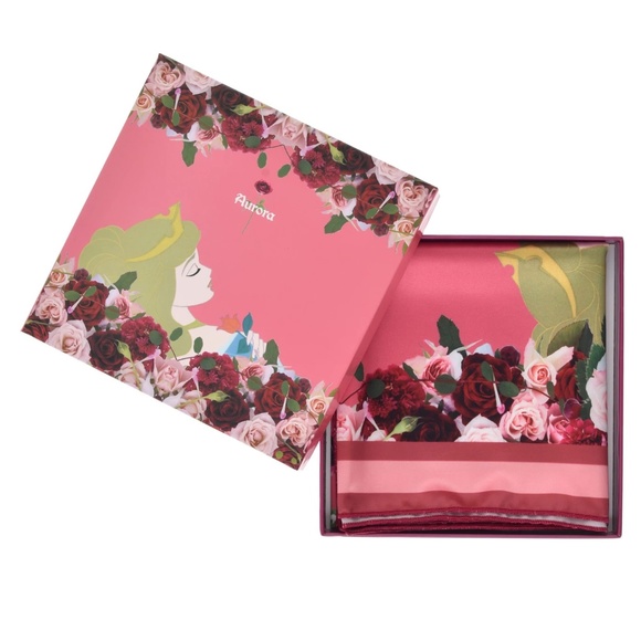 Disney Accessories - NEW NWT Disney Sleeping Beauty Aurora Rose Scarf 60X60CM Kawaii Purse Accessory